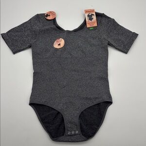 Shapermint‎ Essentials All Day Every Day Short Sleeve Bodysuit in Grey L